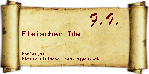 Fleischer Ida névjegykártya